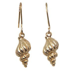 14k Yellow Gold Sea Shell Earrings